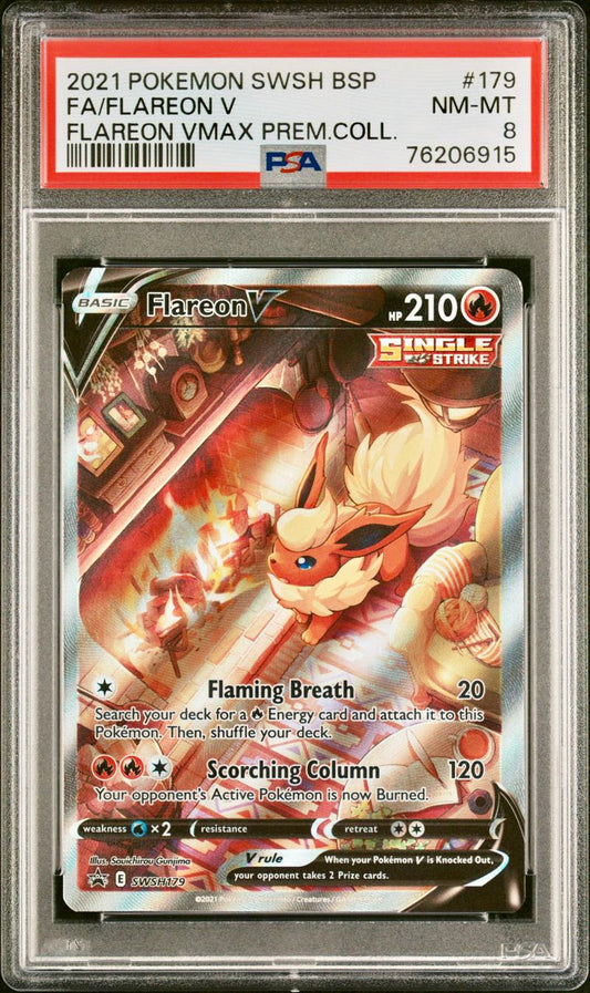 PSA 8 - Pokemon - Flareon V - Premium Collection - SWSH179