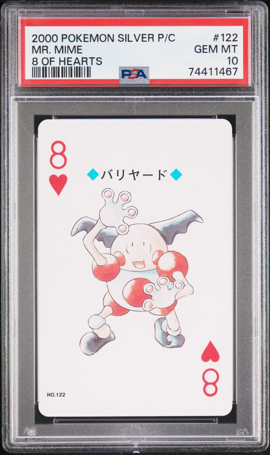 PSA 10 - Pokemon - Mr. Mime - 2000 Silver Deck - 8 of Hearts