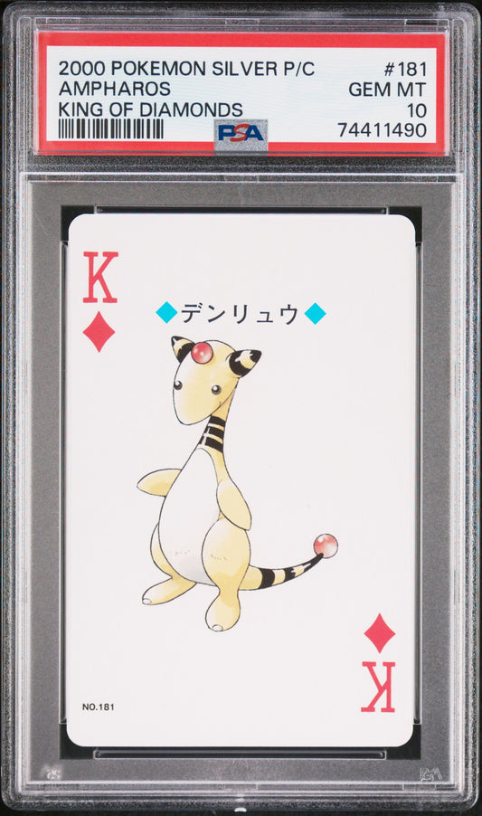 PSA 10 - Pokemon - Ampharos - 2000 Silver Deck - King of Diamonds