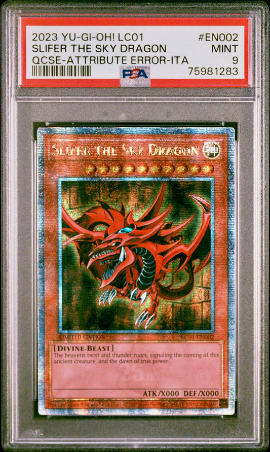 PSA 9 - Yu-Gi-Oh! - Slifer the Sky Dragon - LC01-EN002 Quarter Century SCR