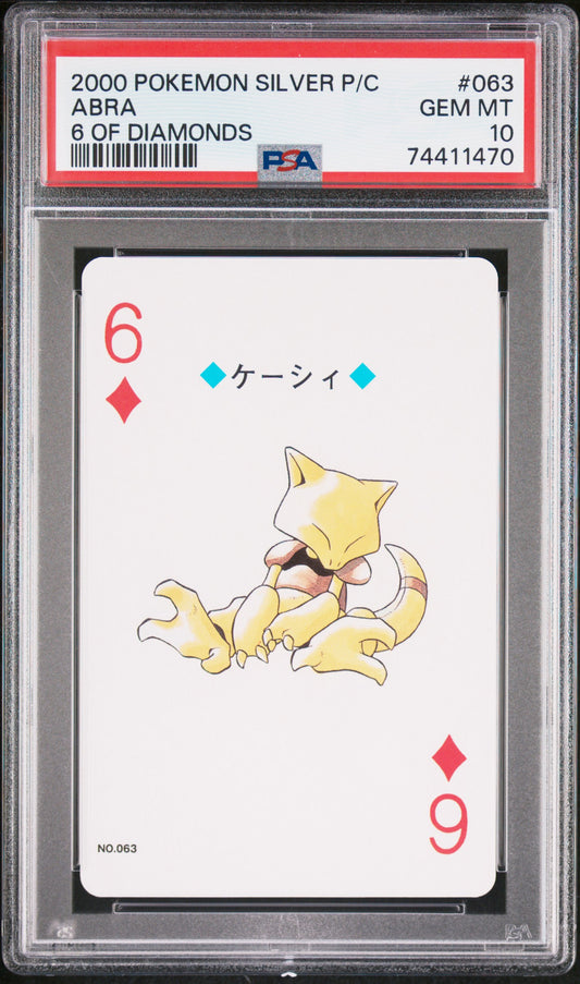 PSA 10 - Pokemon - Abra - 2000 Silver Deck - 6 of Diamonds (POP 4)