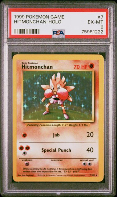 PSA 6 - Hitmonchan 7/102 Base set - Pokemon