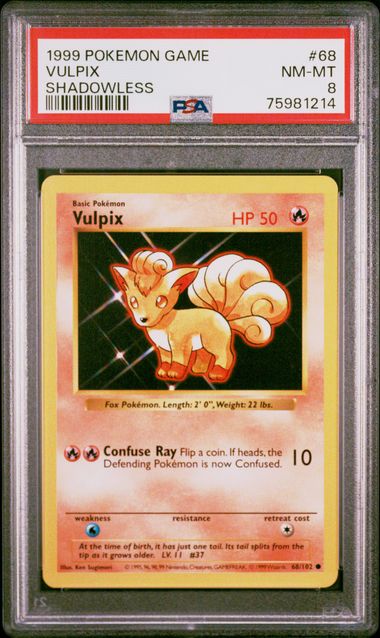 PSA 8 - Vulpix 68/102 Base set Shadowless - Pokemon