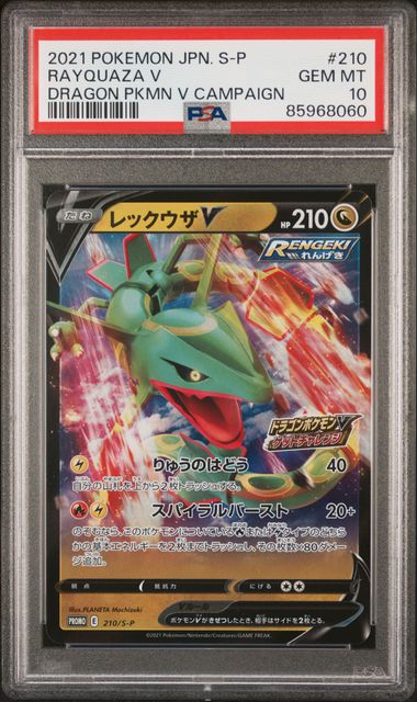 PSA 10 - Rayquaza V 210/S-P Dragon Pokemon V Campaign - Pokemon