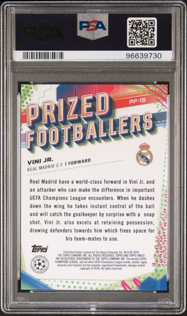 PSA 10 - Vini Jr. 228/299 2023-24 PF15 Topps Prized Footballer Purple - Football