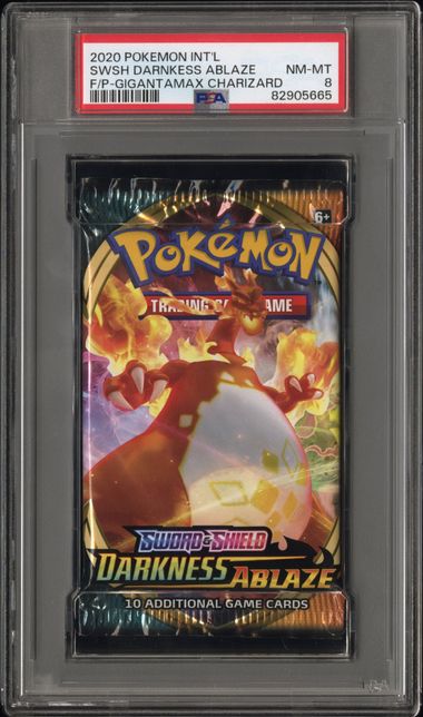 PSA 8 - Sword & Shield Darkness Ablaze Gigantimax Charizard Art Foil Pack - Pokemon