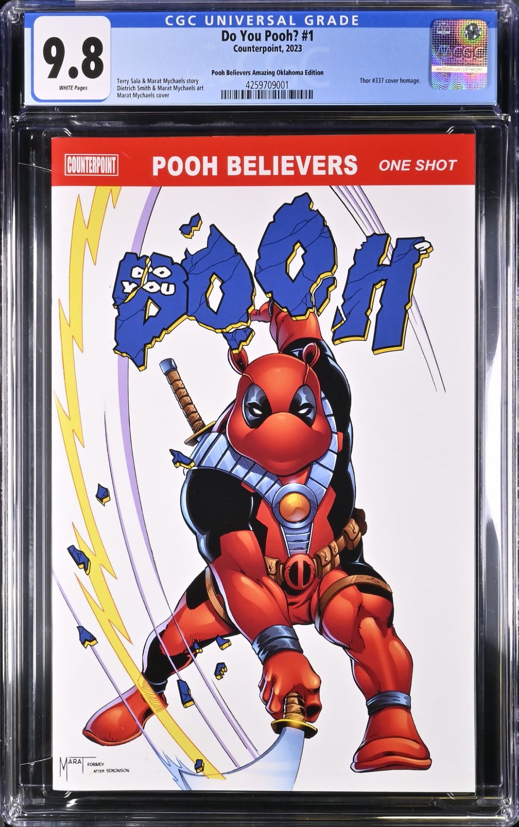 CGC 9.8 - Do You Pooh? #1 - Pooh Believers Thor #337 cover homage - Amazing Oklahoma Edition - Comic