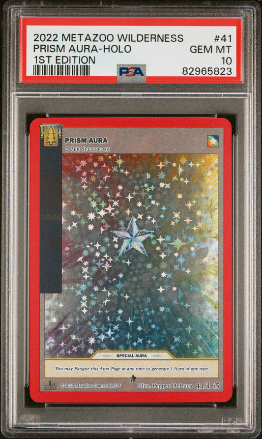 PSA 10 - Prism Aura Holo 41/165 Wilderness 1st Edition - Metazoo