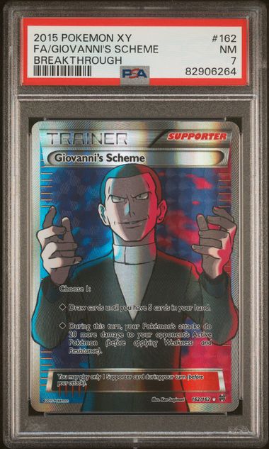 PSA 7 - Giovanni's Scheme 162/162 XY Breakthrough - Pokemon