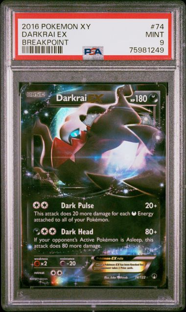 PSA 9 - Darkrai EX 74/122 Breakpoint - Pokemon