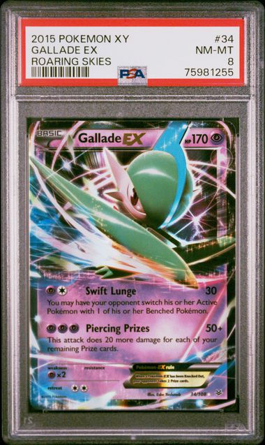 PSA 8 - Gallade EX 34/108 Roaring Skies - Pokemon