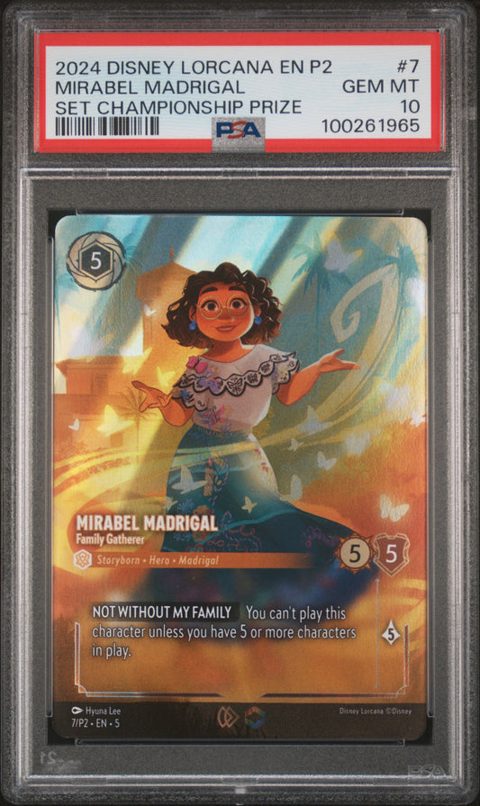 PSA 10 - Mirabel Madrigal Enchanted 7/P2 Set Championship Prize - Disney Lorcana