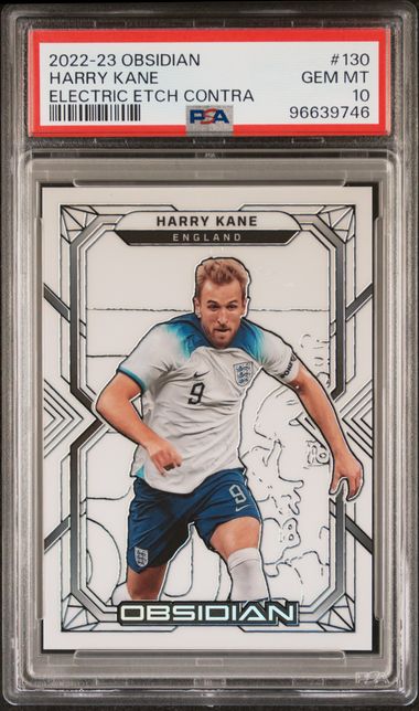 PSA 10 - Harry Kane 2/9 2022-23 Obsidian #130 Electric Etch Contra - Football