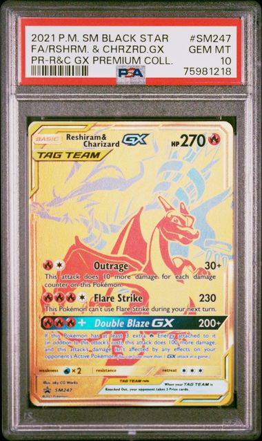 PSA 10 - Reshiram & Charizard GX SM247 PR-R&C GX Prem. Coll. - Pokemon