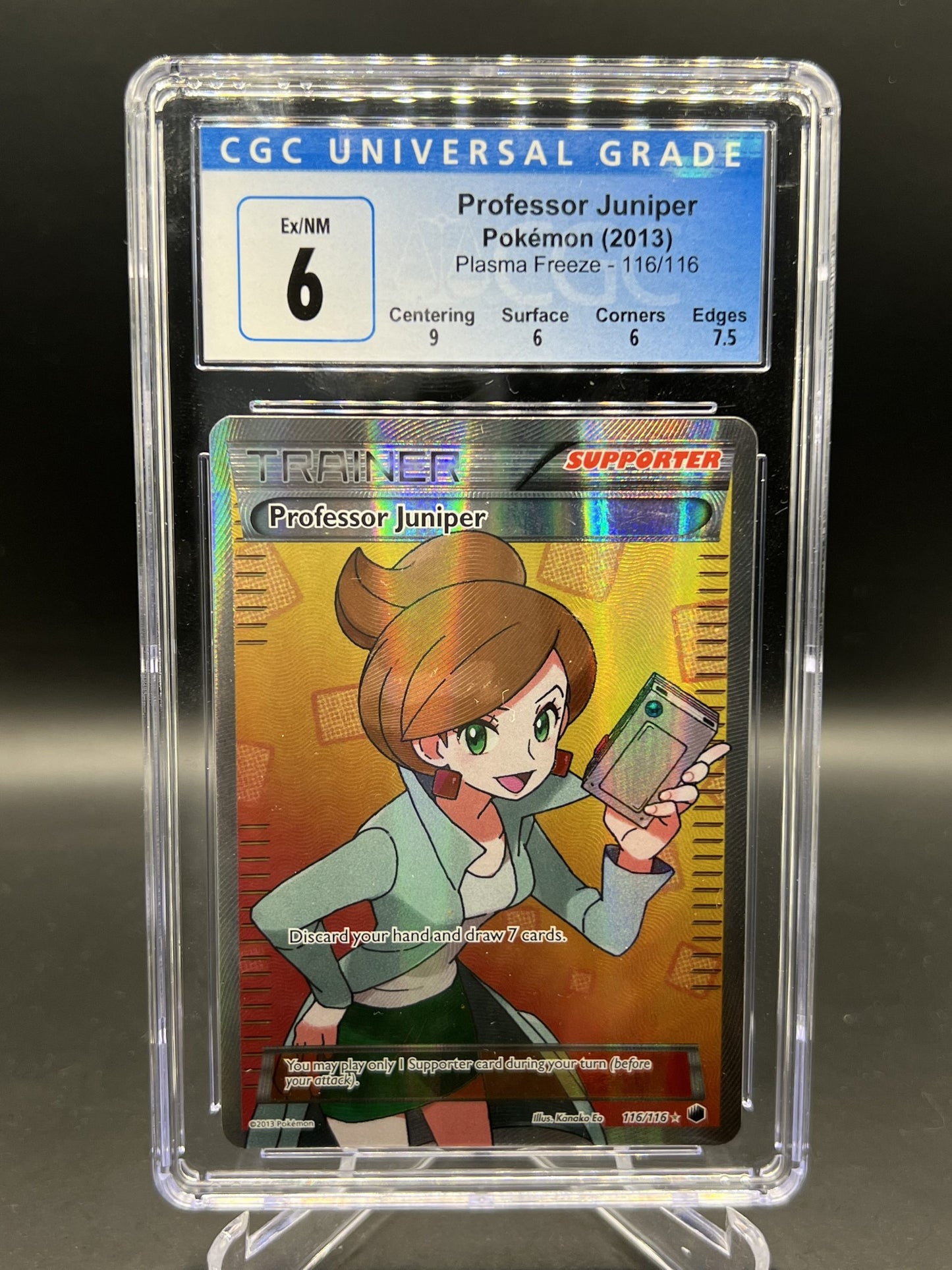 CGC 6 - Pokemon - Professor Juniper - Plasma Freeze - 116/116