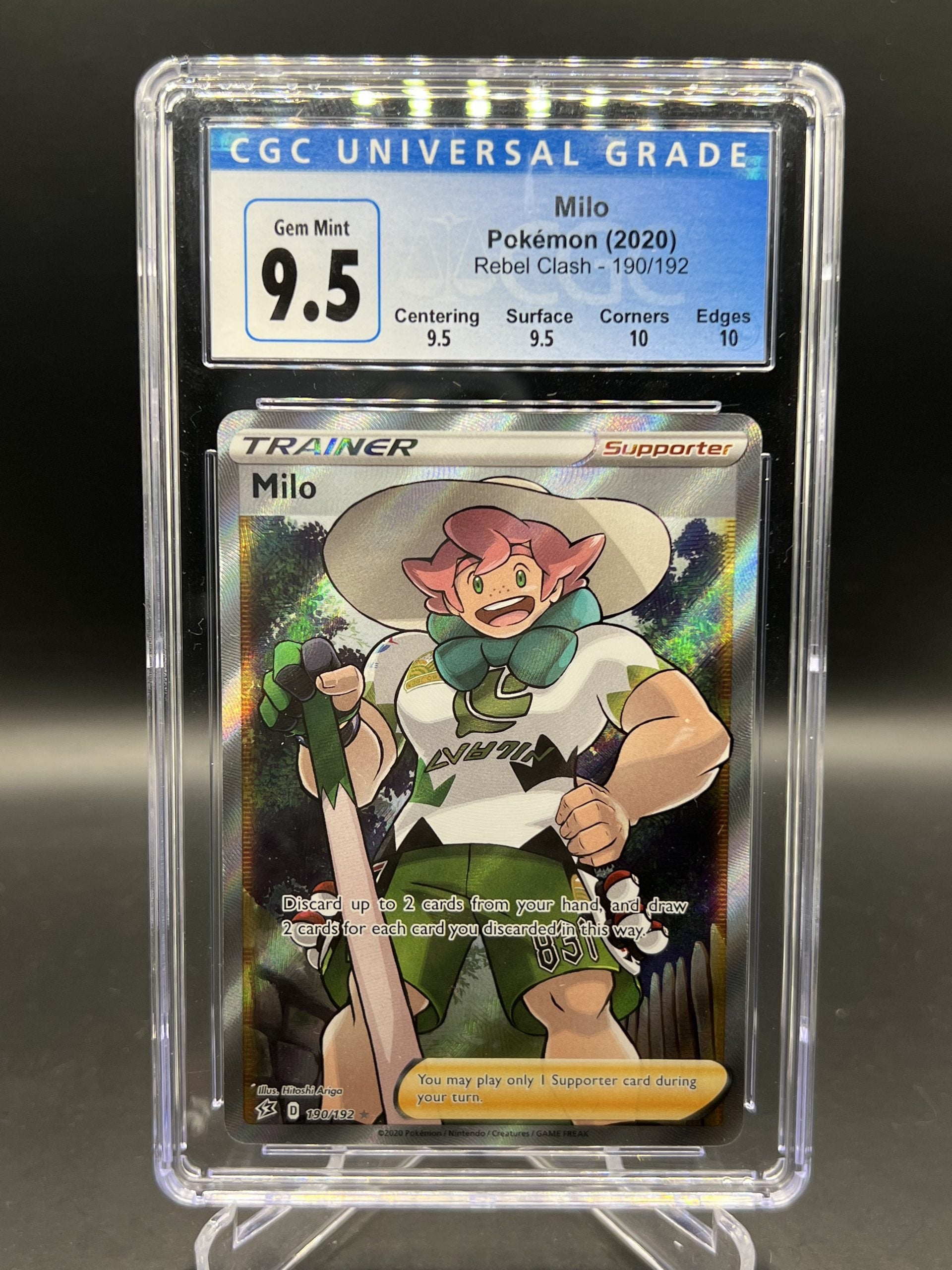 CGC 9.5 - Pokemon - Milo - Rebel Clash - 190/192