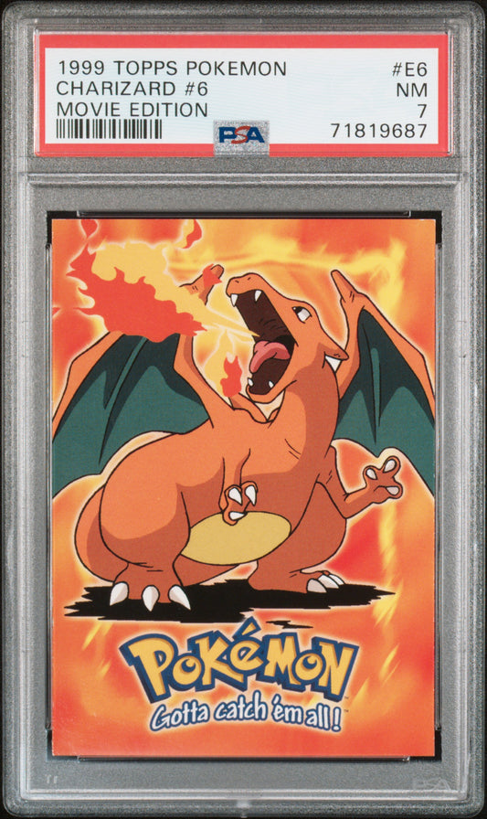 PSA 7 - Pokemon - Charizard #6 - TOPPS Movie Edition - E6