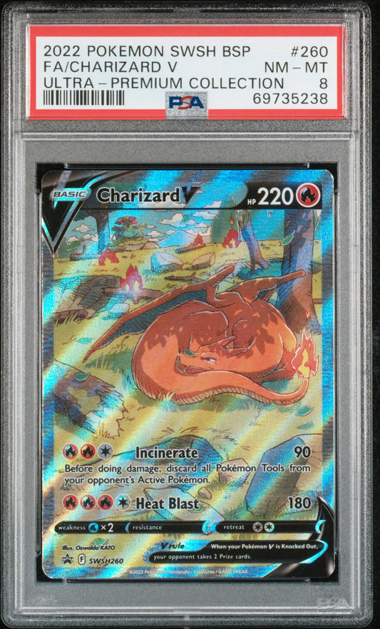 PSA 8 - Pokemon - Charizard V - Black Star Promo - SWSH260