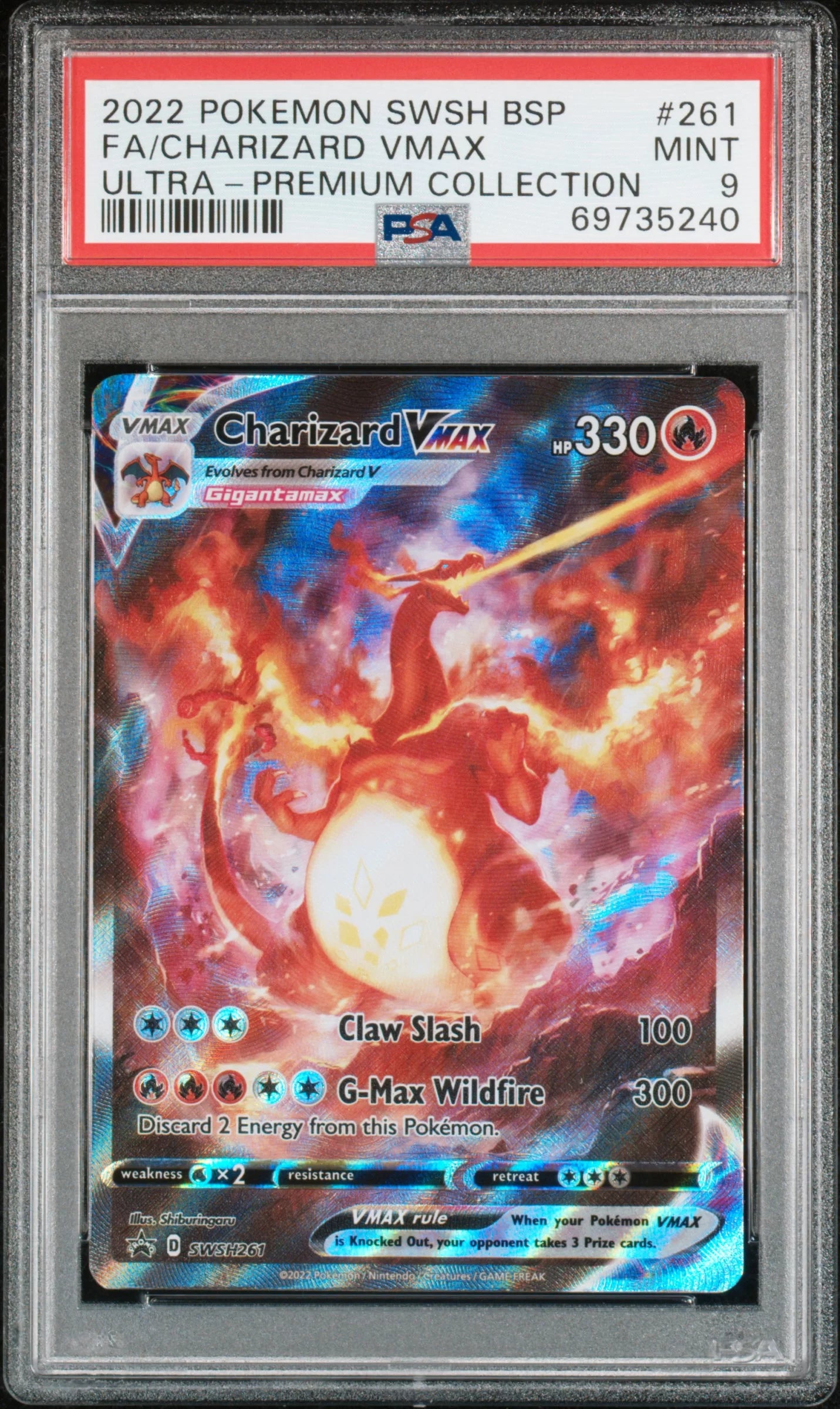 PSA 9 - Pokemon - Charizard VMAX - Black Star Promo - SWSH261