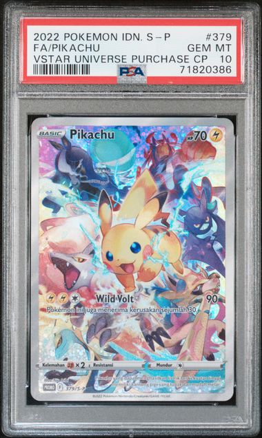 PSA 10 - Pikachu 379/S-P Indonesian VSTAR Universe Purchase CP - Pokemon