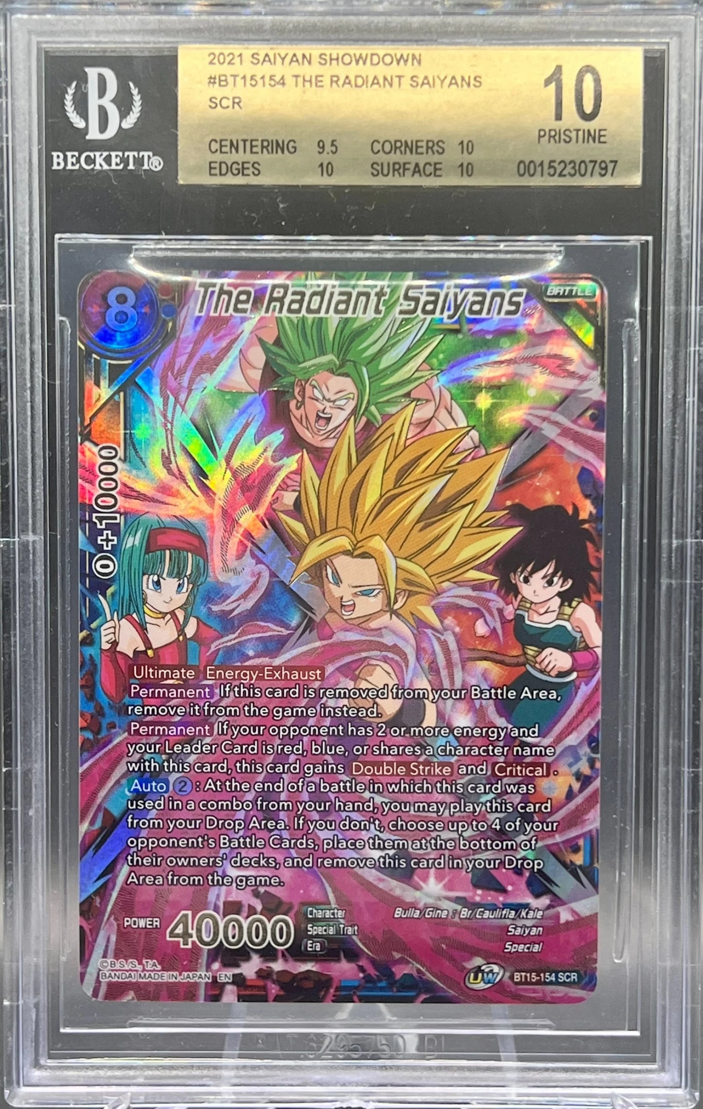 BGS 10 - Radiant Saiyans BT15-154 SCR Saiyan Showdown - DBS