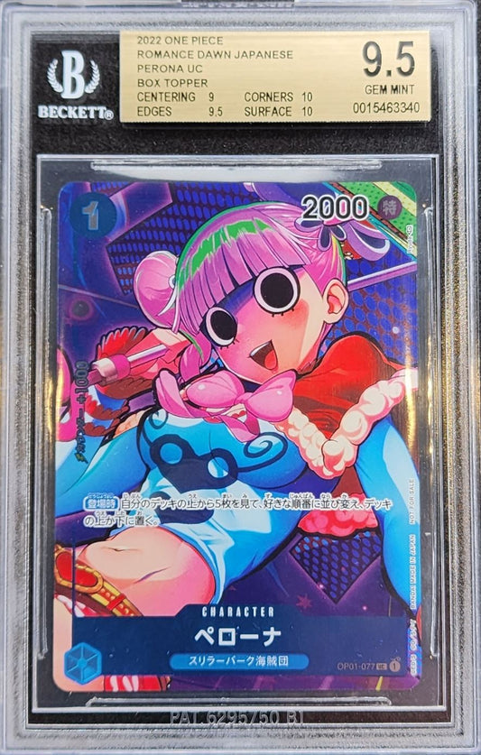 BGS 9.5 - Perona OP01-077 Box Topper Romance Dawn - One Piece