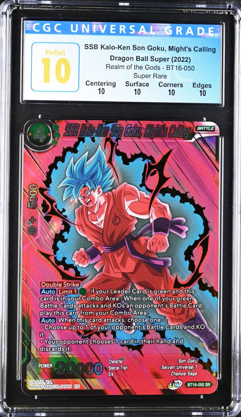 CGC PERFECT 10 - DBS - SSB Kaio-Ken Son Goku, Might's Calling - BT16-050