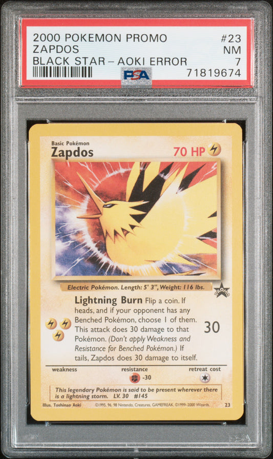 PSA 7 - Pokemon - Zapdos - Black Star Promo Aoki Error - 23