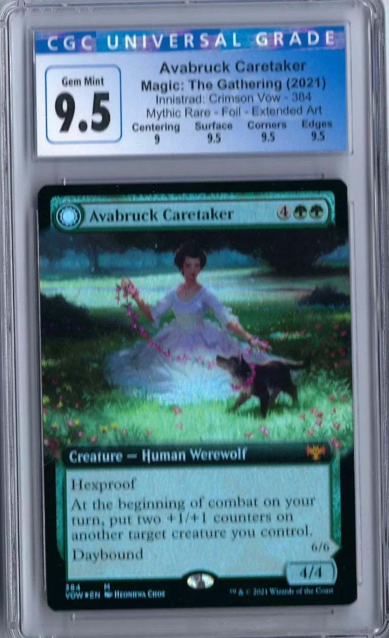 CGC 9 - Avabruck Caretake 384 Innistrad: Crimson Vow - Extended Foil - MTG