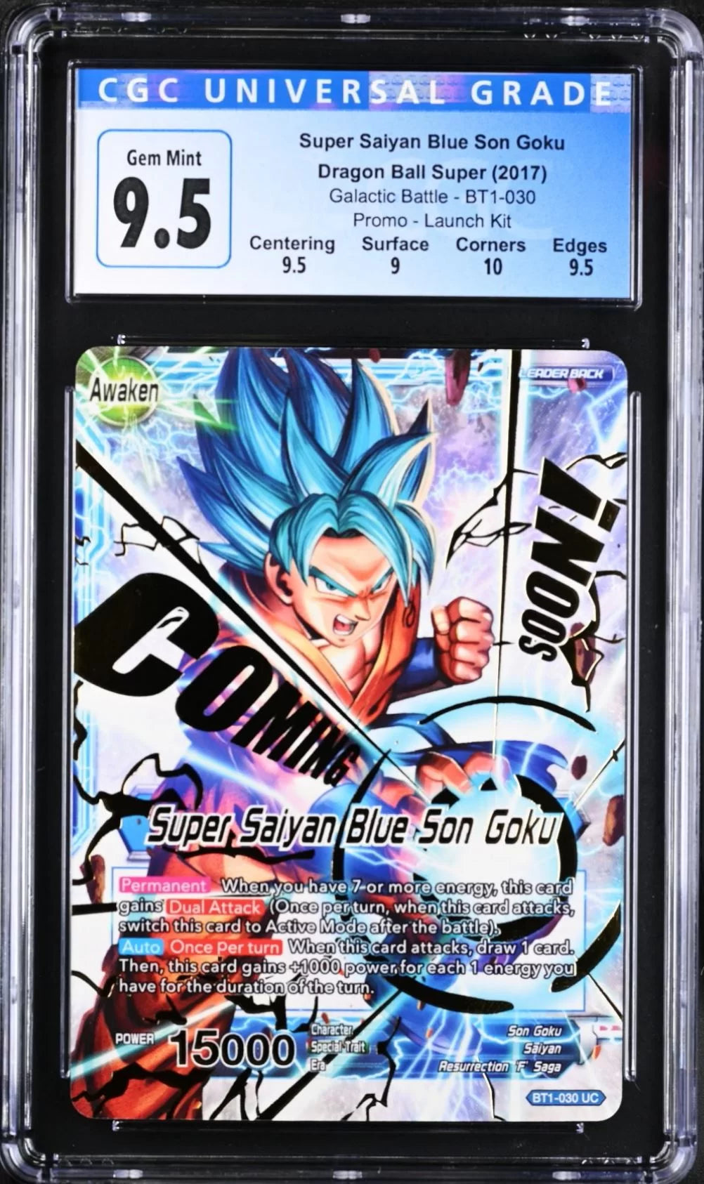 CGC 9.5 - Super Saiyan Blue Son Goku Coming Soon BT1-030 - DBS