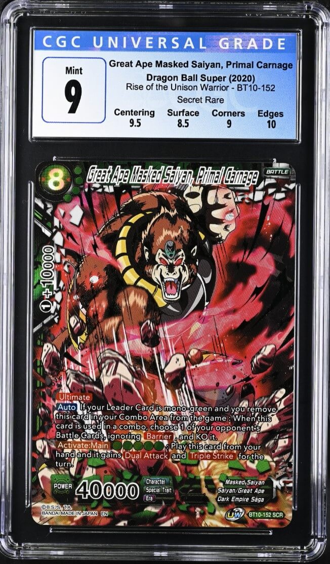 CGC 9 - DBS - Great Ape Masked Saiyan - Rise of Unison Warrior - BT10-152 SCR