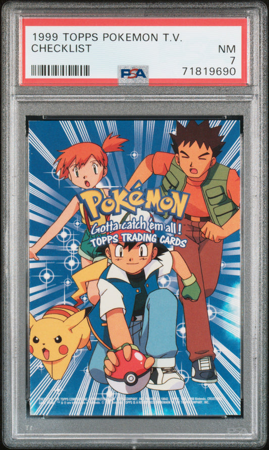 PSA 7 - Pokemon - Checklist - TOPPS Pokemon TV