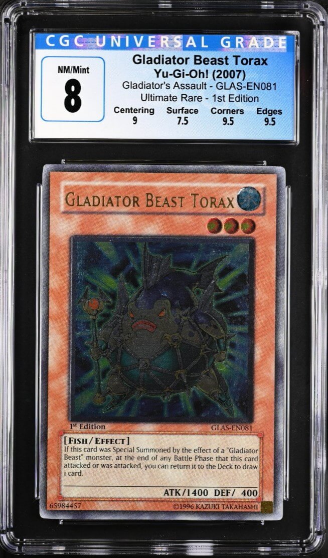 CGC 8 - Yu-Gi-Oh! - Gladiator Beast Torax - GLAS-EN081 - Ultimate Rare