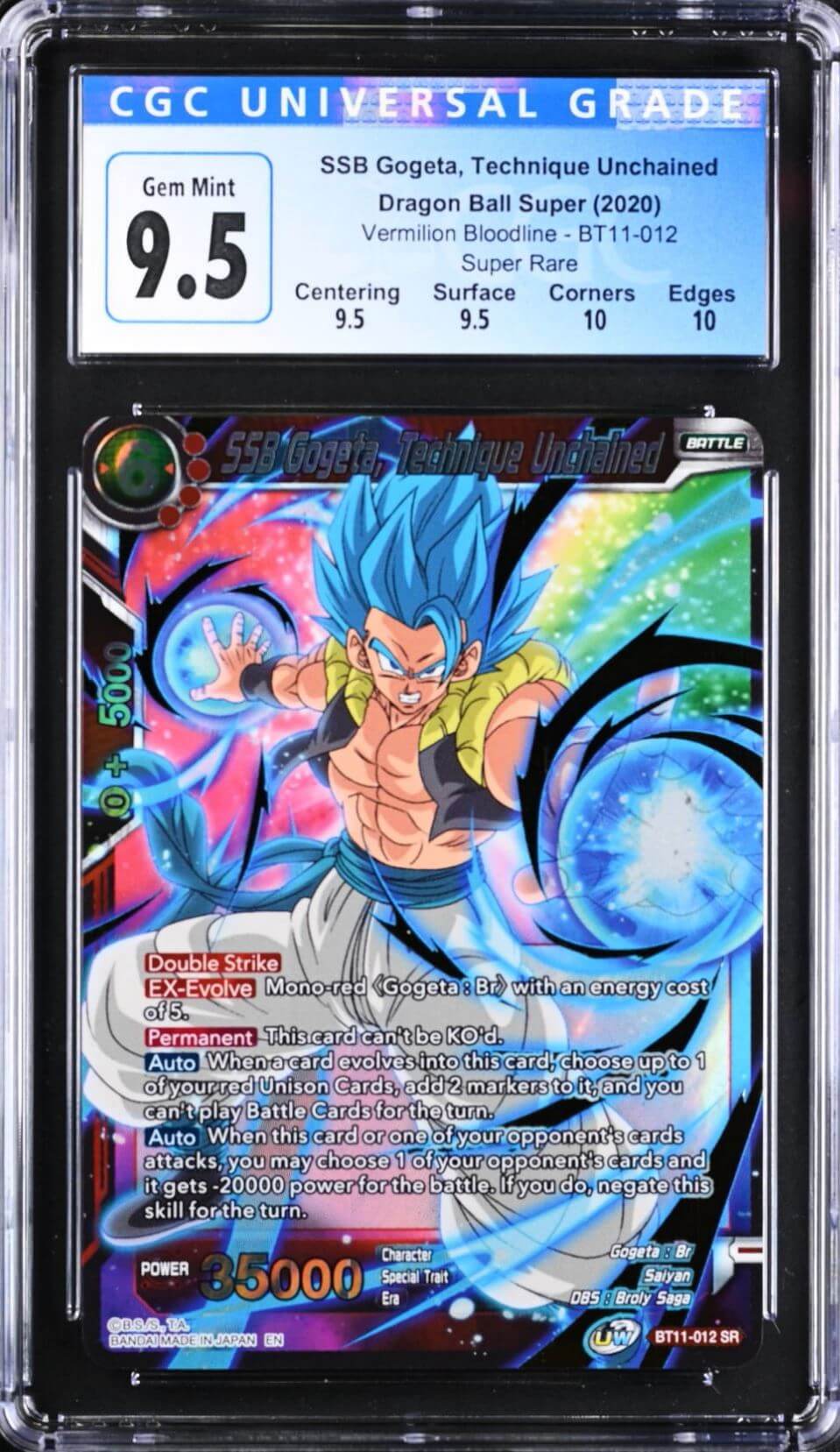 CGC 9.5 - DBS - SSB Gogeta, Technique Unchained - Vermilion Bloodline - BT11-012