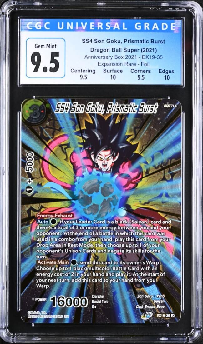 CGC 9.5 -  DBS - SS4 Son Goku, Prismatic Burst - Anniversary Box 2021 - EX19-35