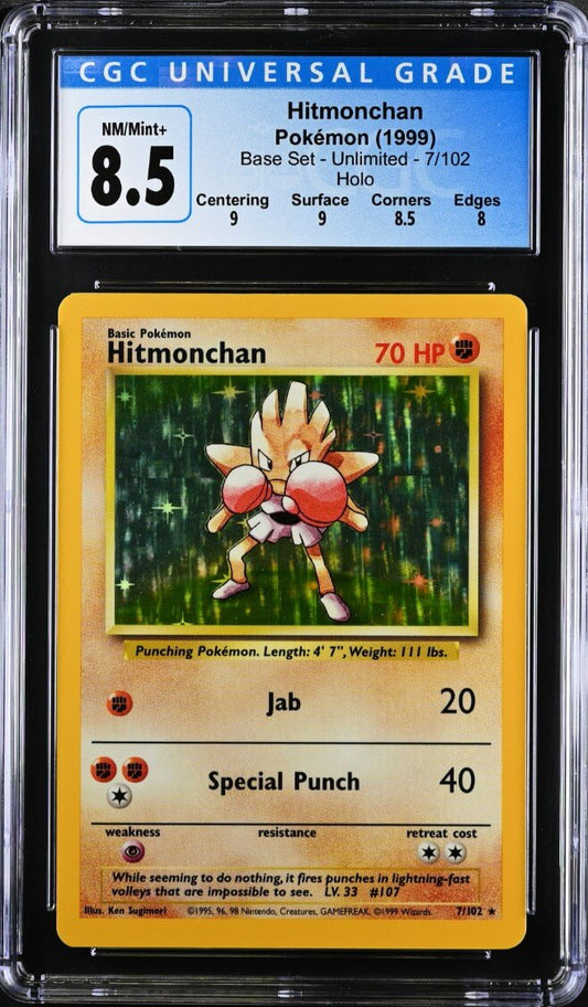 CGC 8.5 - Pokemon - Hitmonchan - Base Set - 7/102