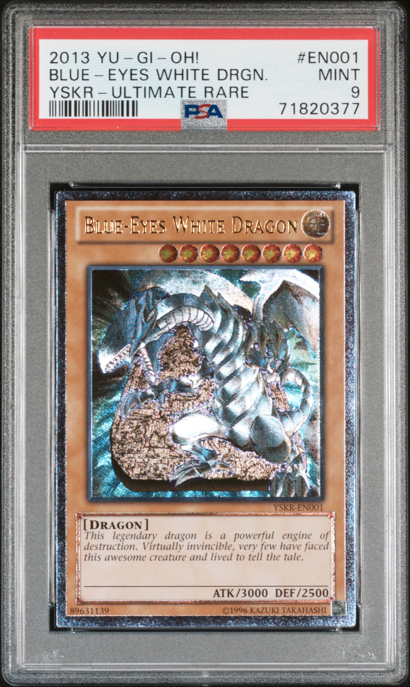 PSA 9 - Blue-Eyes White Dragon YSKR-EN001 - Yu-Gi-Oh!