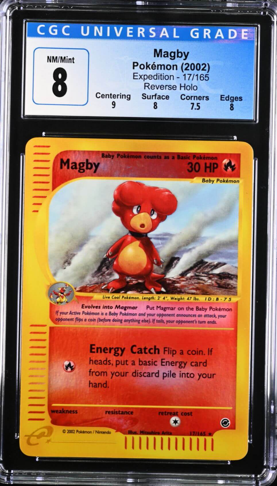 CGC 8 - Pokemon - Magby - Expedition - 17/165 - Reverse Holo