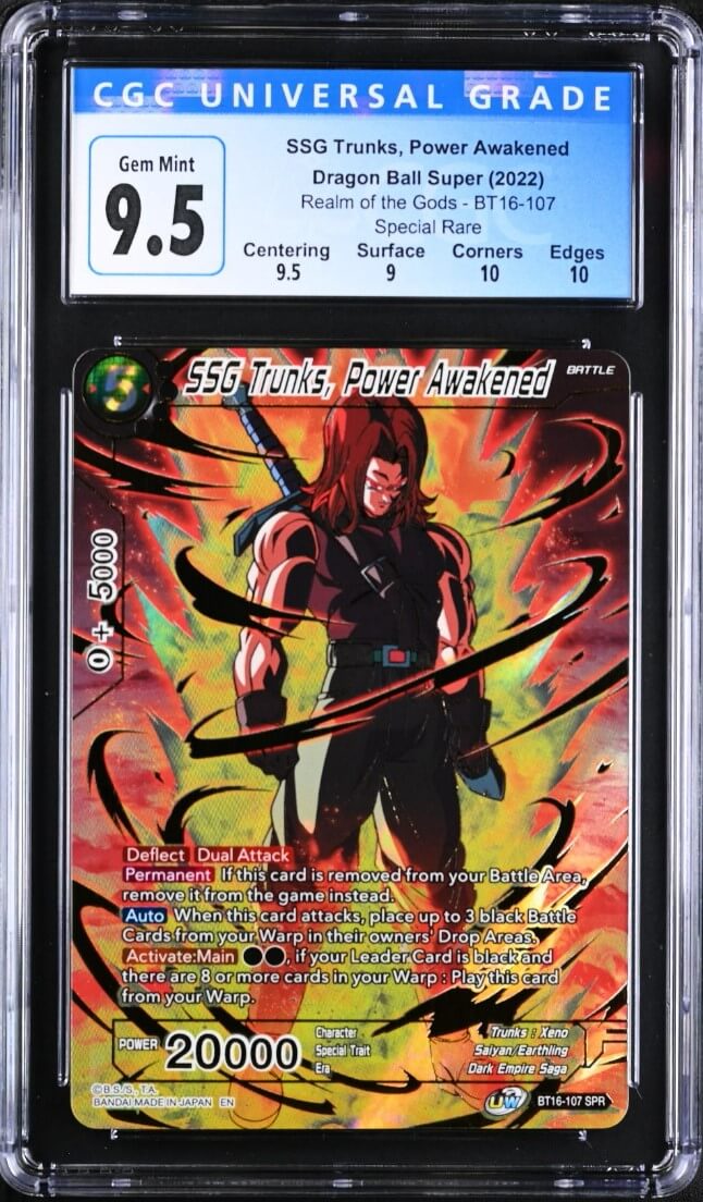 CGC 9.5 -  DBS - SSG Trunks, Power Awakened - Realm of Gods - BT16-107 SPR