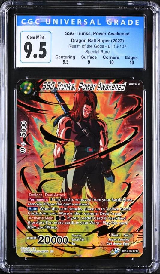 CGC 9.5 -  DBS - SSG Trunks, Power Awakened - Realm of Gods - BT16-107 SPR