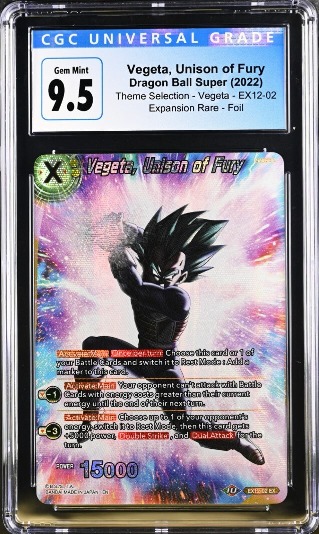 CGC 9.5 - DBS - Vegeta, Unison of Fury - Theme Sel. Vegeta - EX12-02